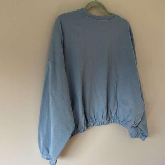 Adidas Women Blue Originals Triple Trefoil Crewneck Sweatshirt Size XL NWOT - Picture 5 of 13
